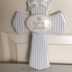NWT Bless this Baby Hanging Cross Beautiful Gift